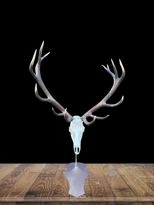 Socle Porte-Trophées "Cerf en Piédestal" – Inox Brossé, Design Majestueux